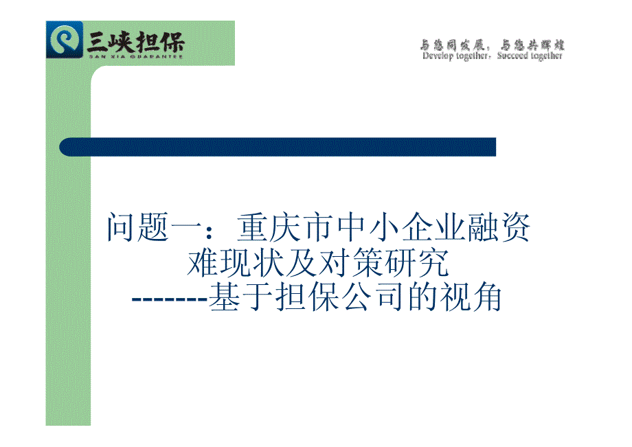 重庆市中小企业融资难现状及对策研究-------基于担保公司的视角及如何识别中小企业的融资风险_第2页