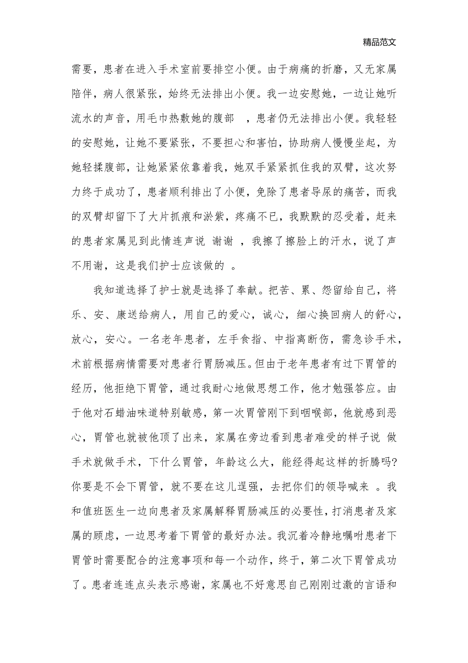 优秀护士先进个人事迹材料范文_事迹材料__第2页