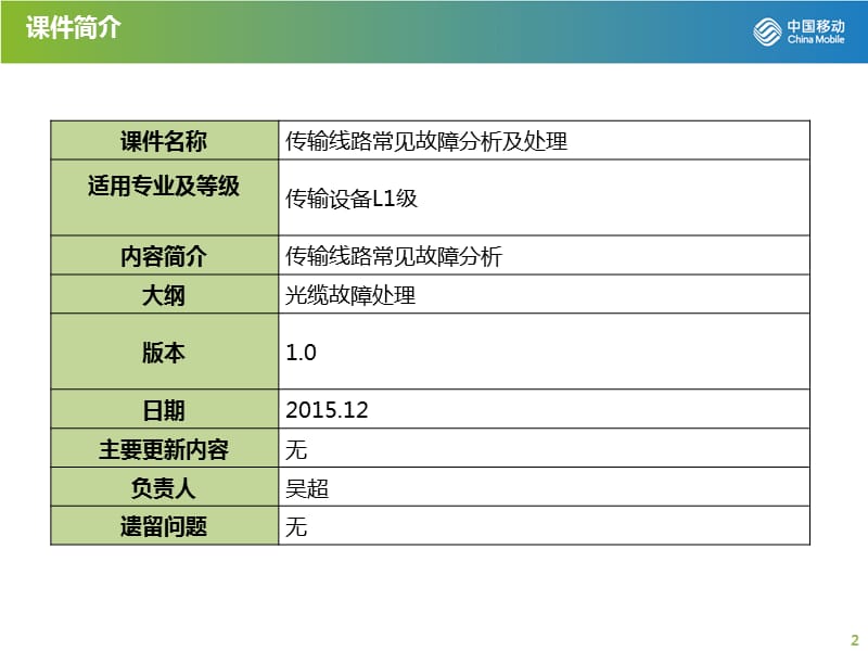 传输设备专业L1级-传输线路常见故障分析及处理ppt课件_第2页