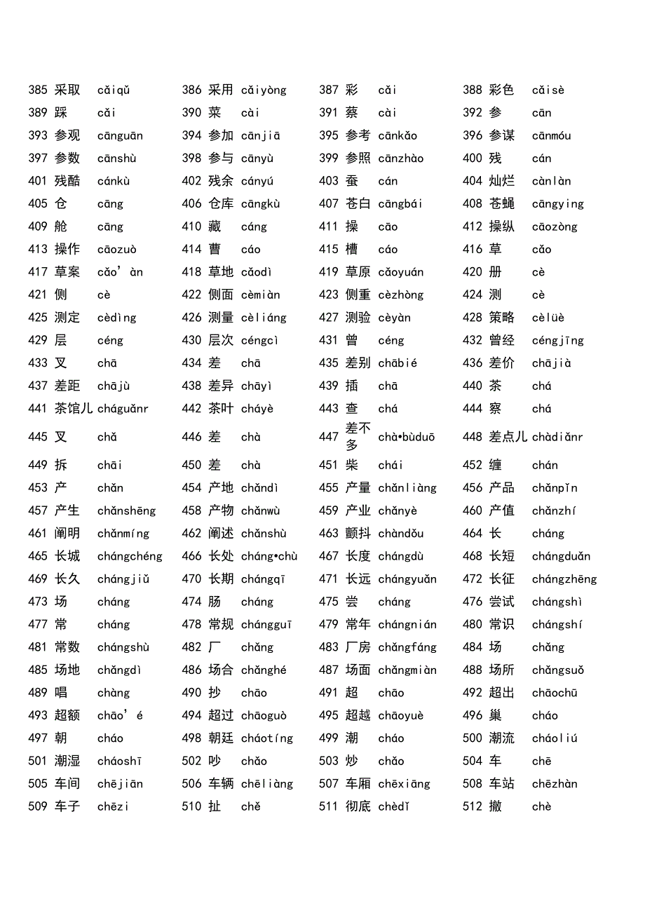 普通话水平测试用普通话词语表(一)doc_第4页