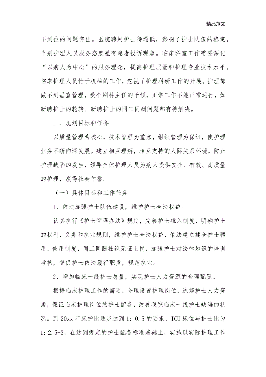 2020护理计划格式范文_护理工作计划__第3页