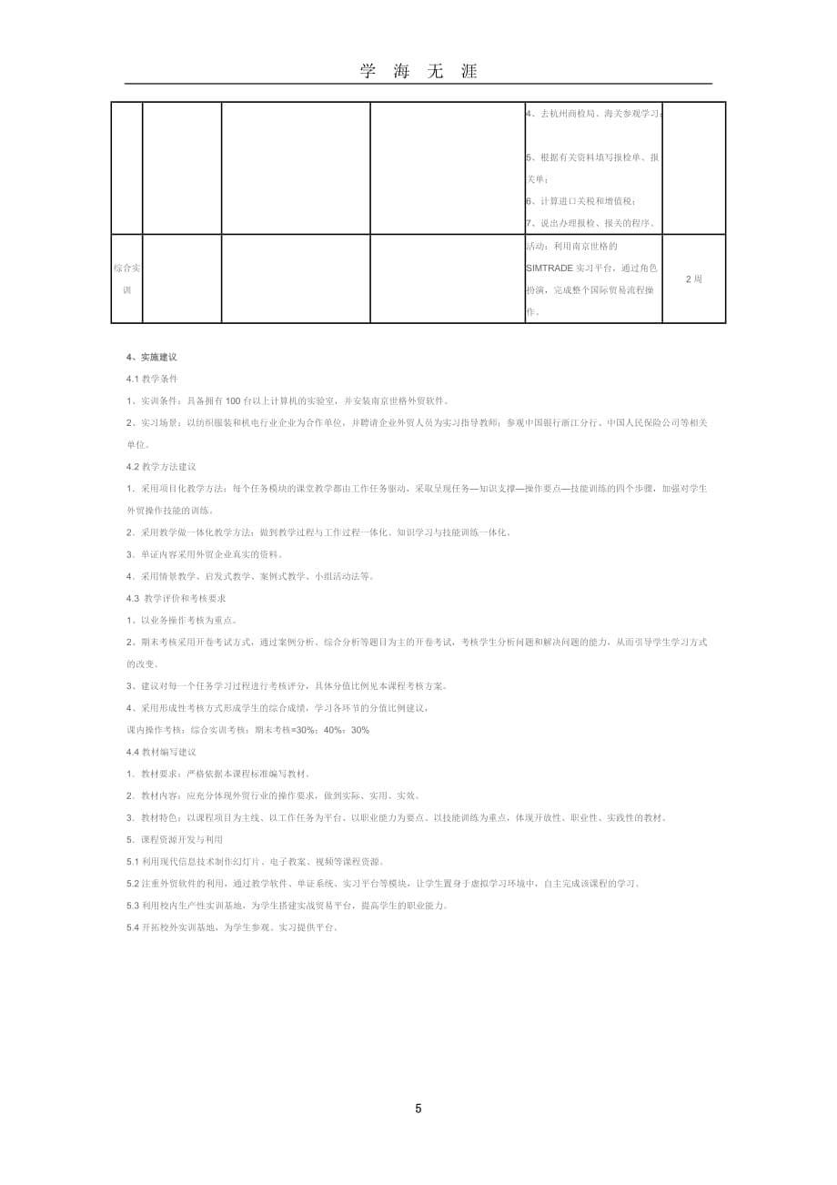 2020年整理国际贸易实务课程标准.doc_第5页