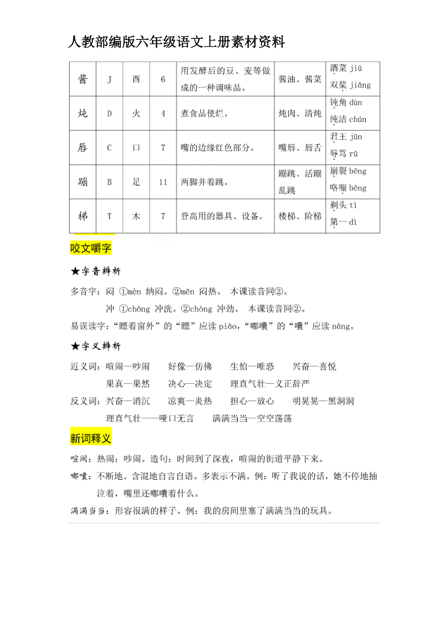 人教部编版六年级语文上册16《盼》知识导学 练习 图文详解_第2页