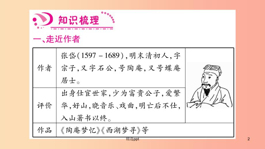 毕节专版2019九年级语文上册第3单元12湖心亭看雪习题课件新人教版(1)_第2页