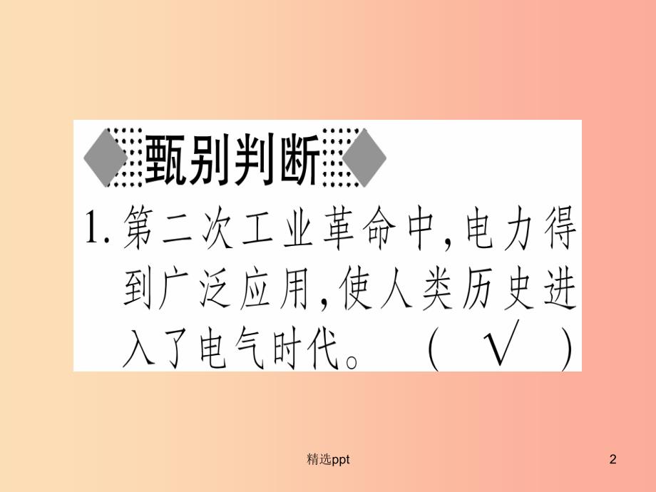 广西2019年秋九年级历史上册第7单元第二次工业革命和近代科学文化第24课第二次工业革命课件中华书局版(1)_第2页