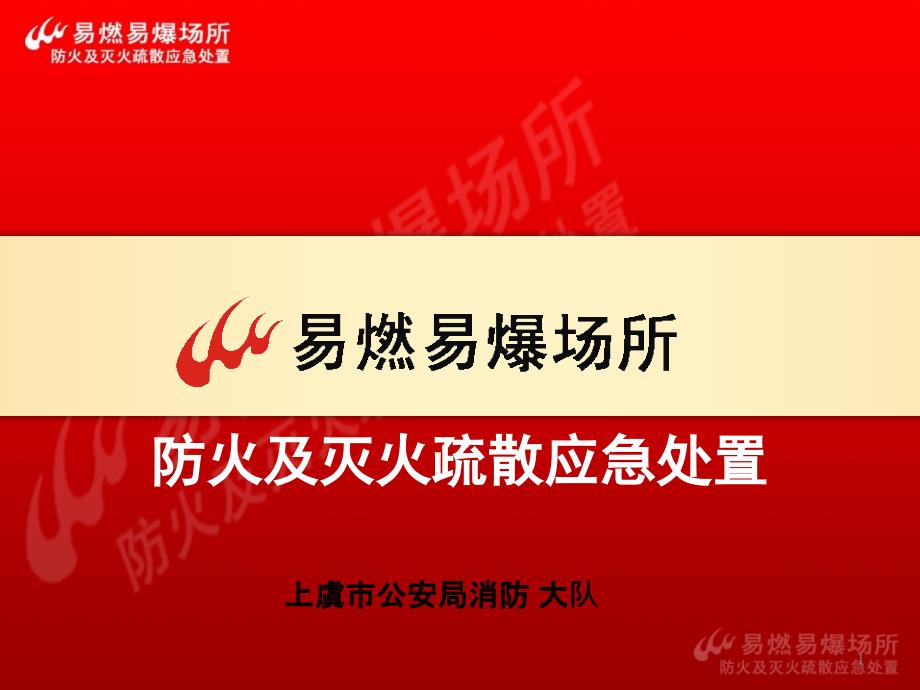 [经管营销]易燃易爆场所防火及灭火疏散应急处置PPT幻灯片_第1页