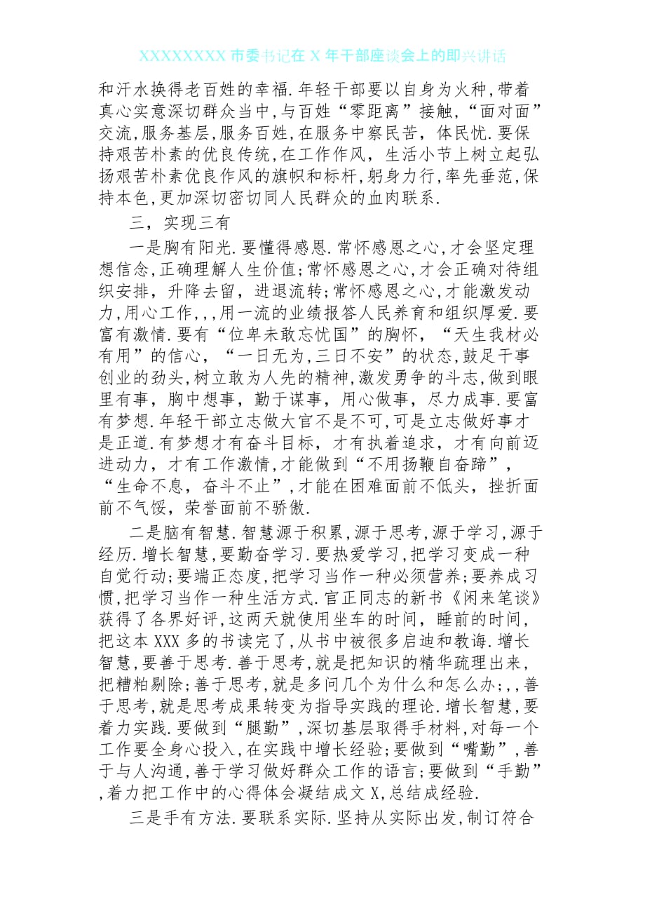 8市委书记在青年干部座谈会上的即兴讲话_第3页