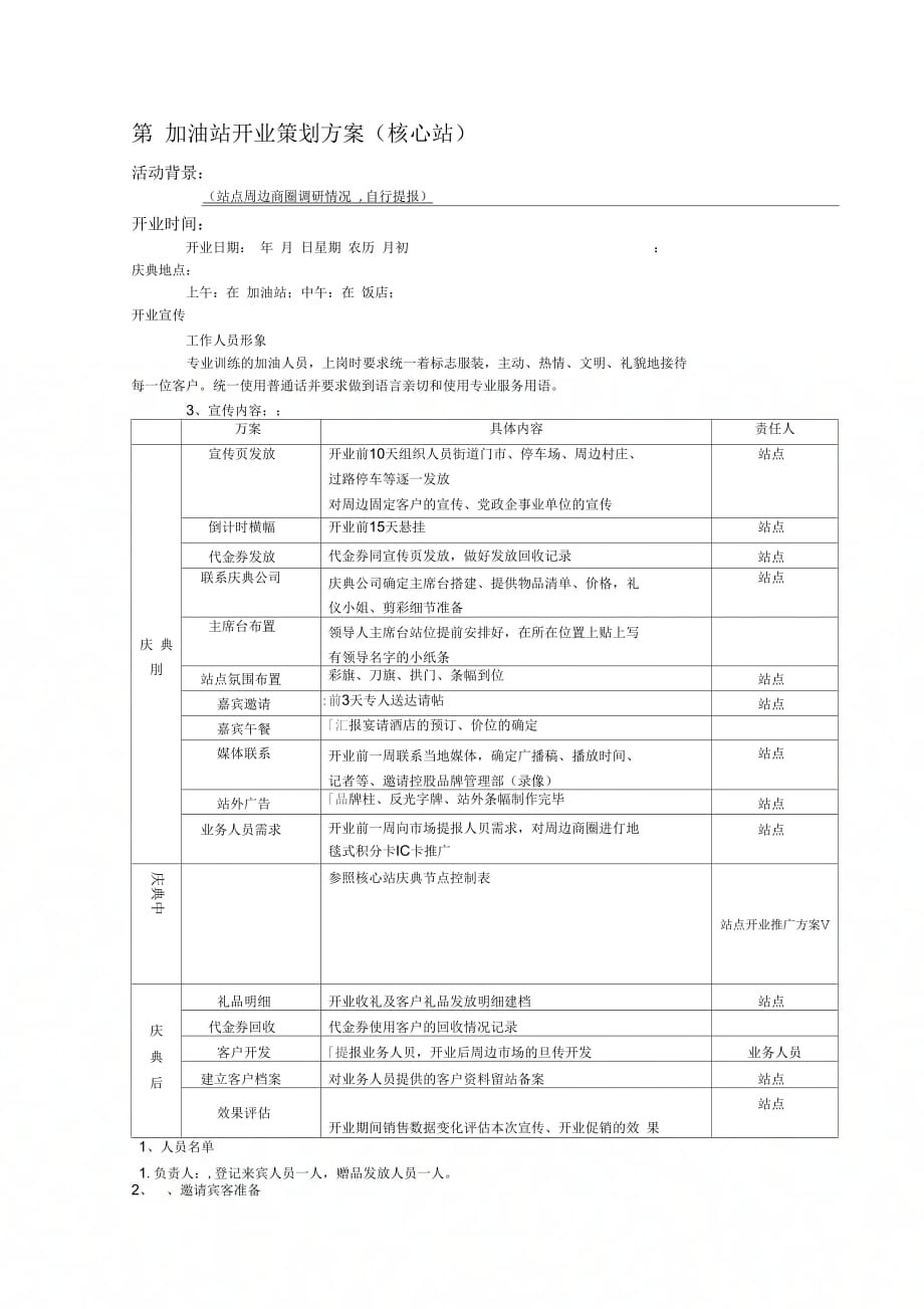 加油站点开业方案_第1页