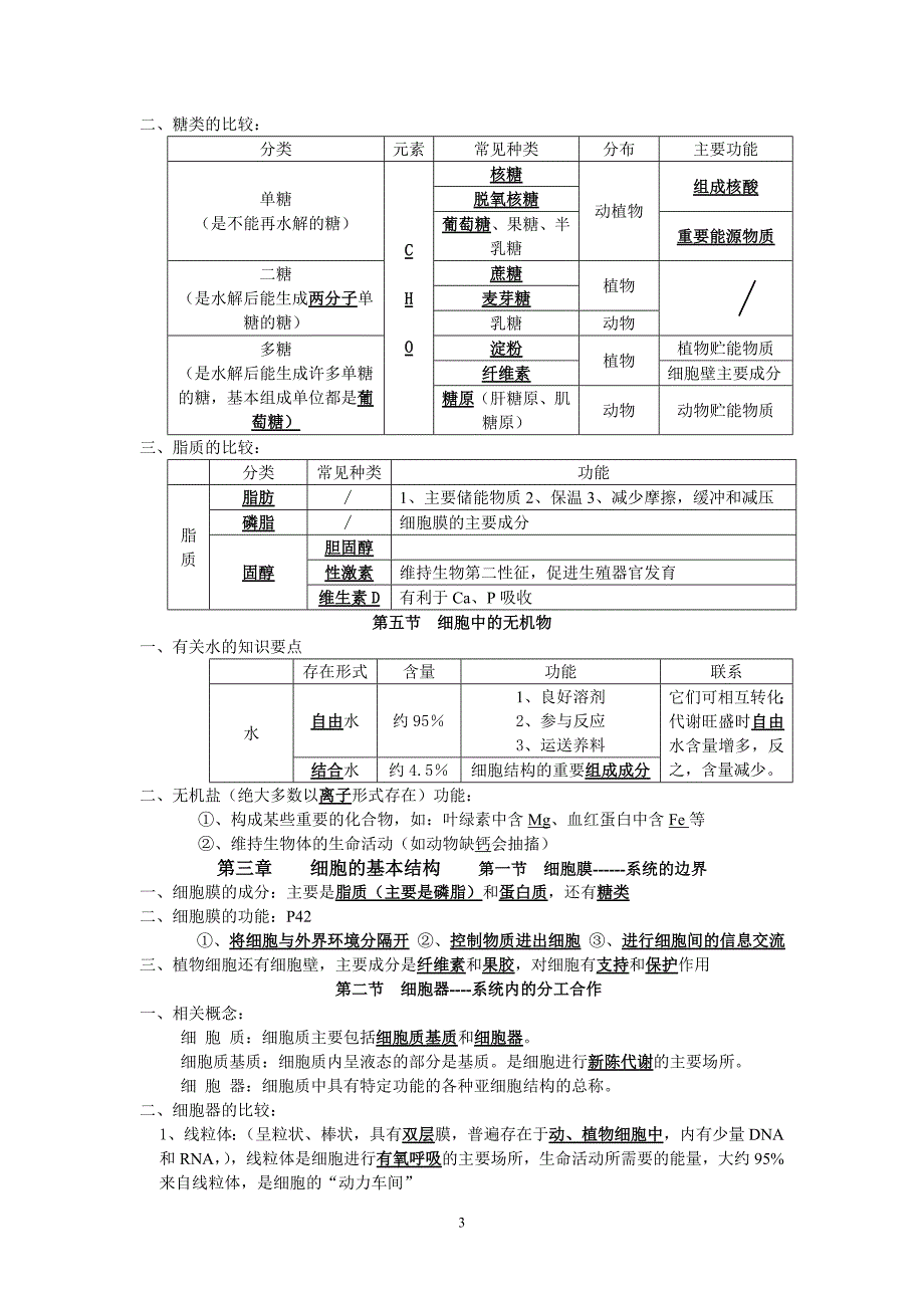 高中生物学考知识点总结(完整版)精品_第3页