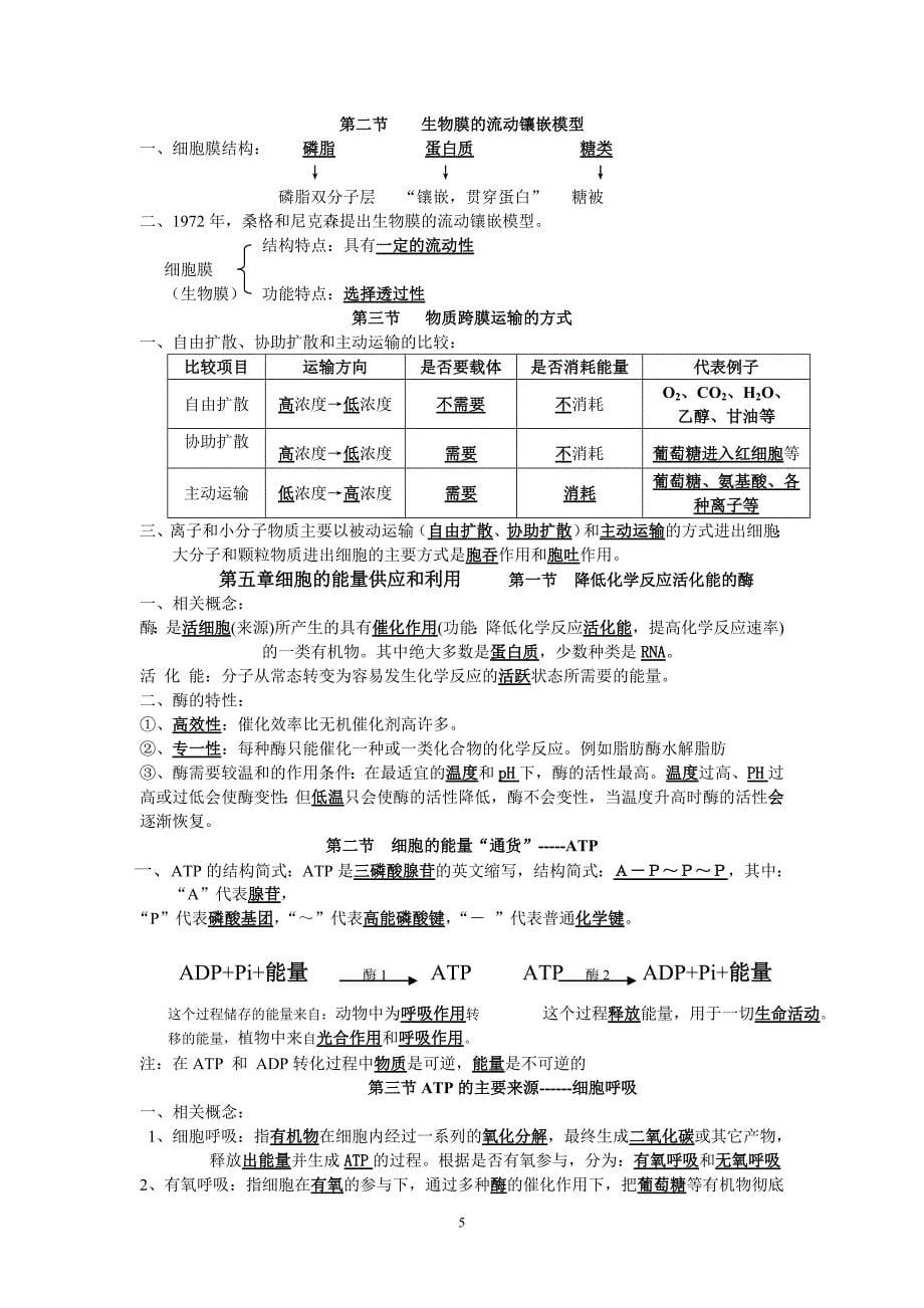 高中生物学考知识点总结(完整版)精品_第5页