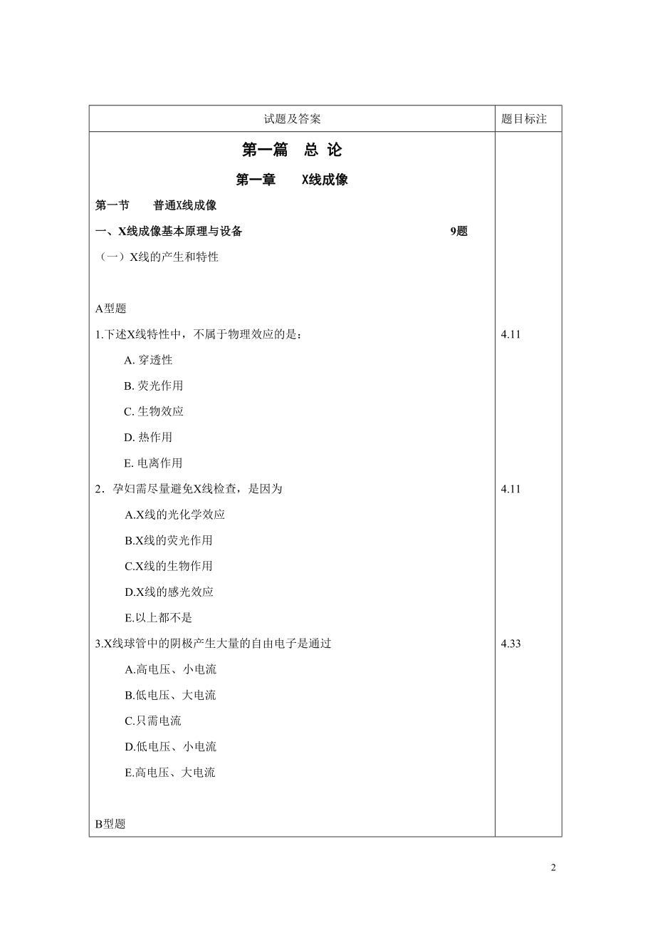 医学影像学题库精品_第2页