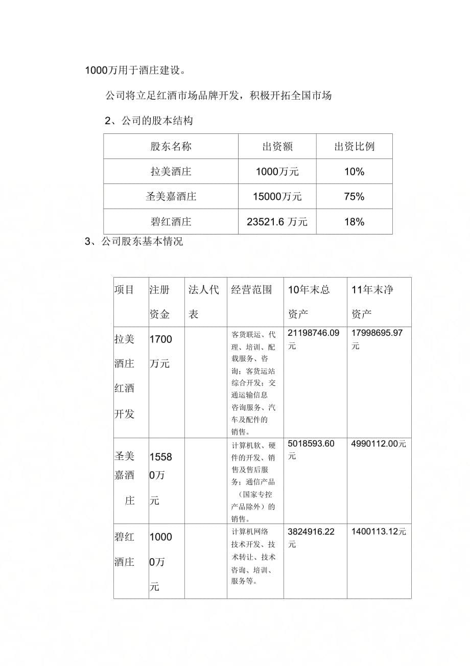 公司商业融资计划书模板24536_第5页