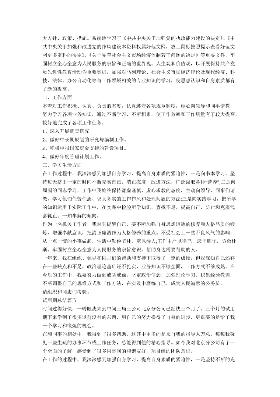 试用期总结精选集锦_第4页