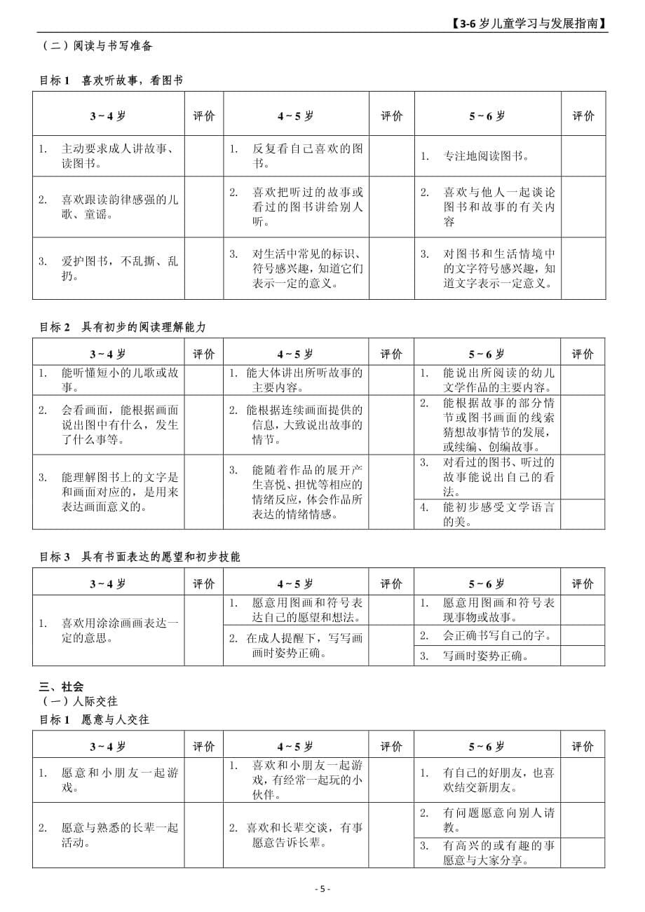 儿童发育五大领域目标评价表_第5页