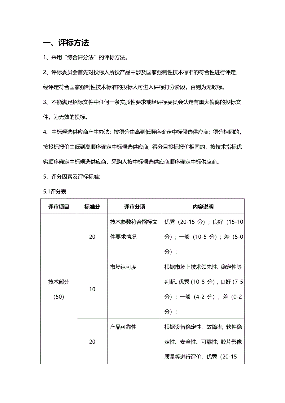 {精品}招标评分标准模板_第1页