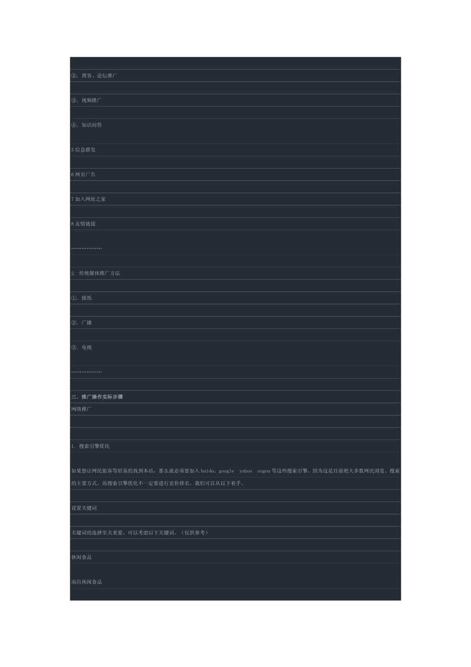 休闲食品网站推广方案书_第3页
