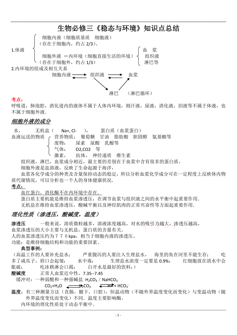 高中生物必修三知识点总结精品_第1页