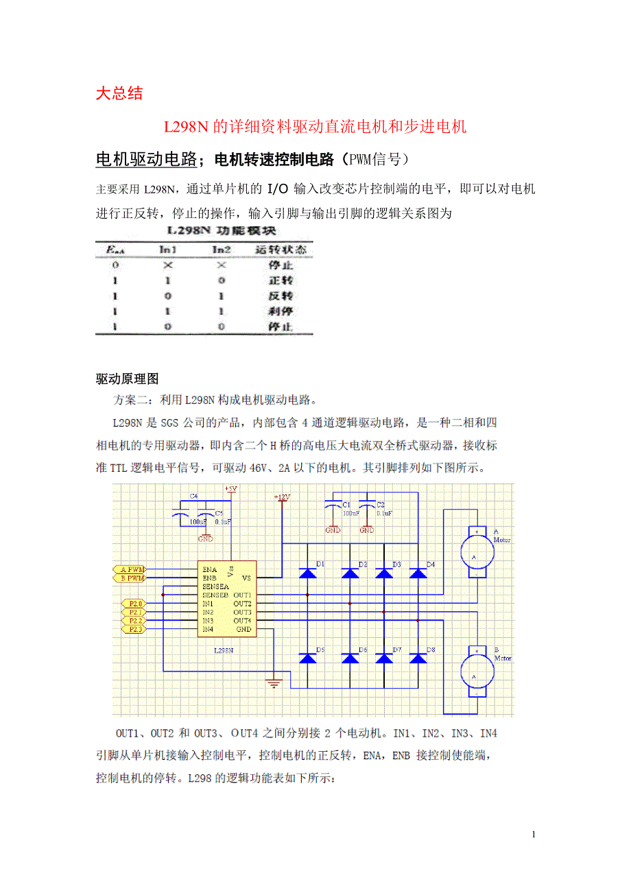 L298N驱动电机的总结精品_第1页