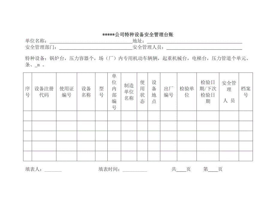 {精品}最新特种设备管理台账表格_第3页