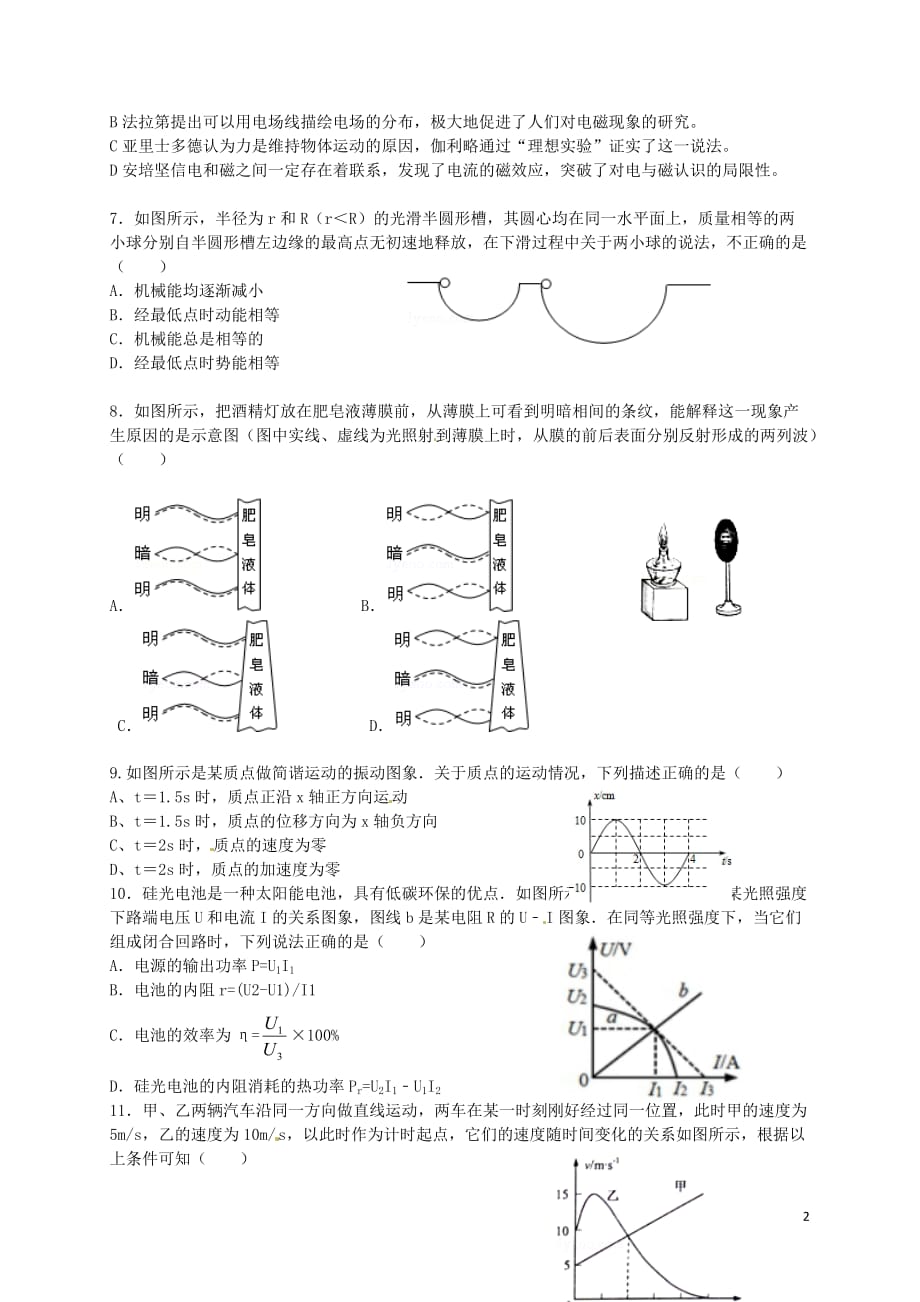 上海市杨浦区高三物理4月质量调研（二模）试题_第2页