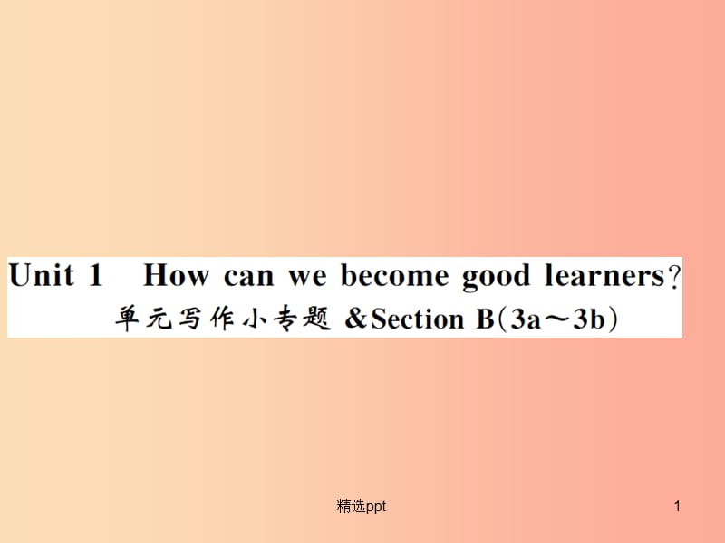 （襄阳专用）2019年秋九年级英语全册 Unit 1 How can we become good learners写作小专题新人教 新目标版_第1页