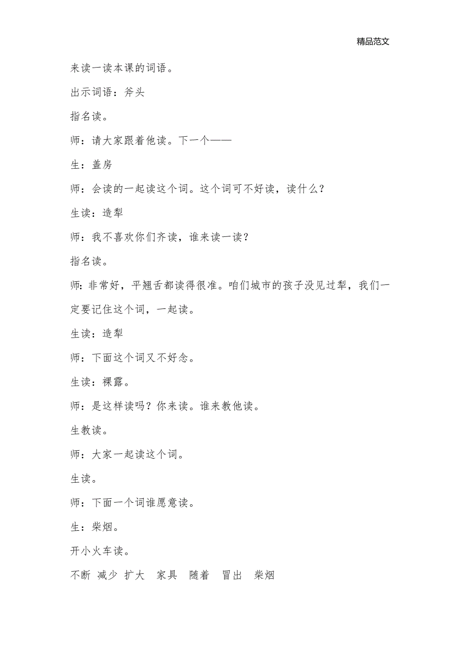 一个小村庄的故事_小学语文课堂实录_第3页