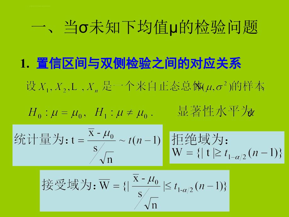 假设检验与置信区间的关系ppt课件_第2页