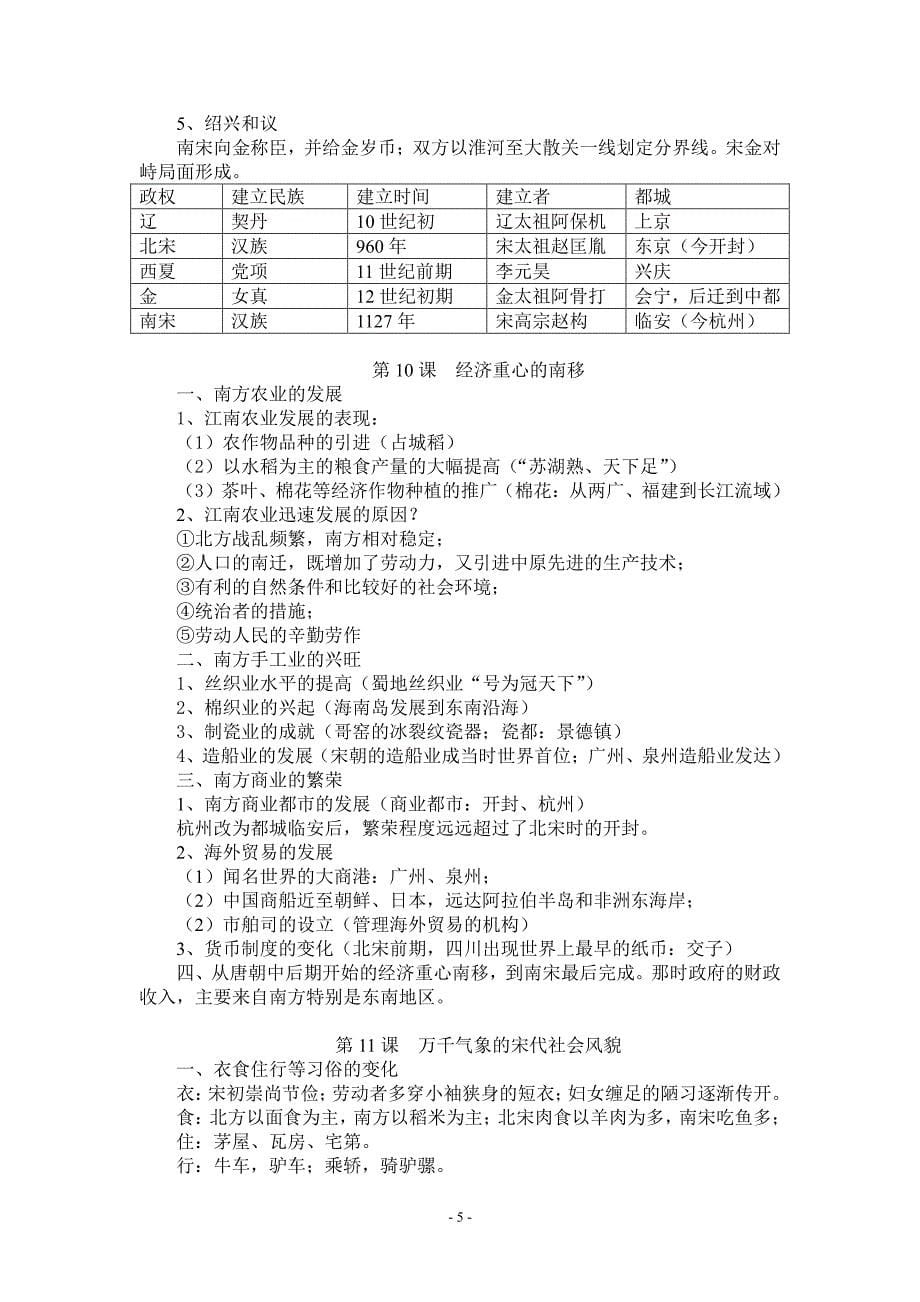 人教版七年级历史下册复习提纲(全套)（2020年10月整理）.pdf_第5页