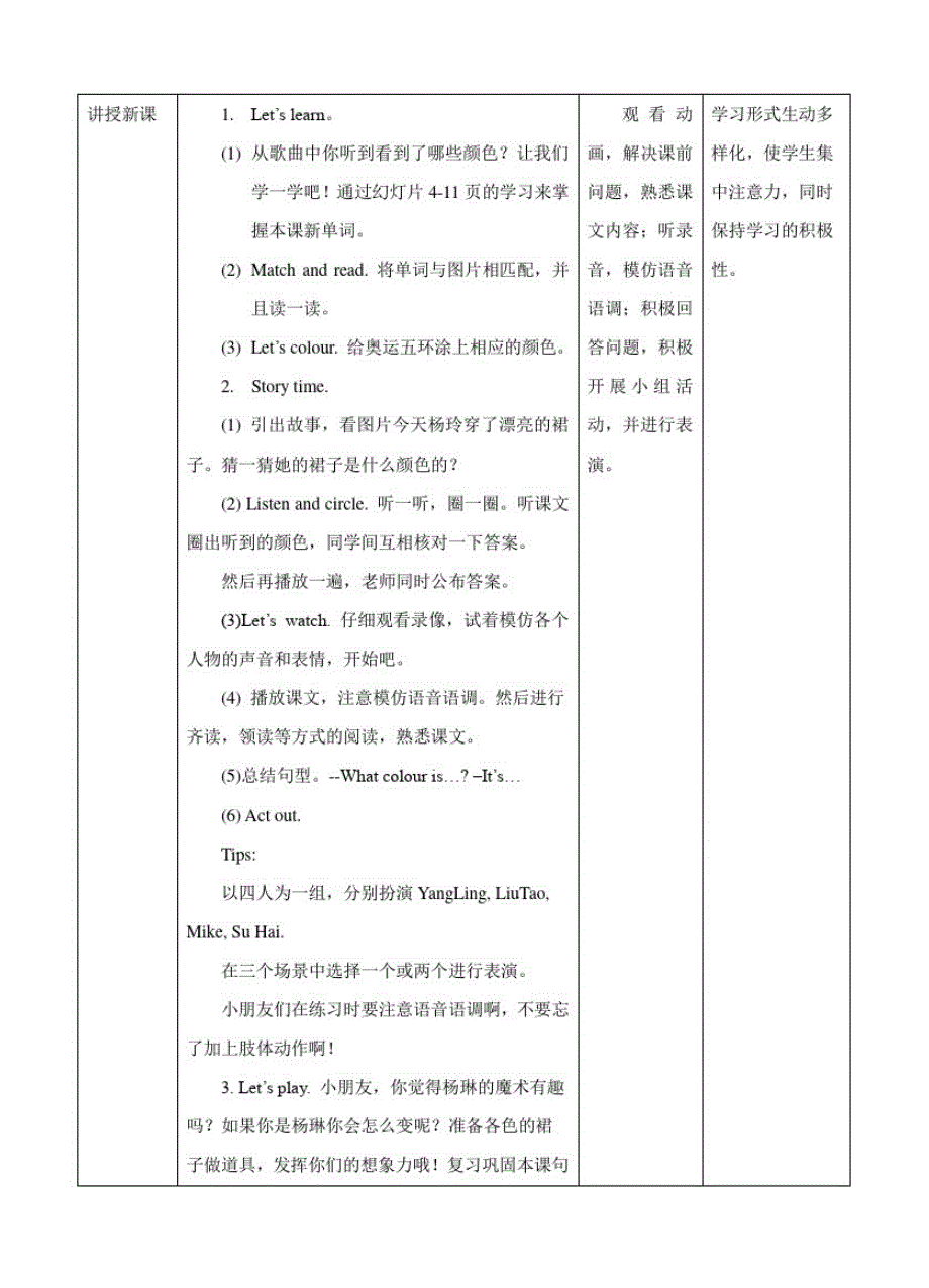 新牛津译林版英语龋年级上册Unit6Colours(1)教案）_第2页