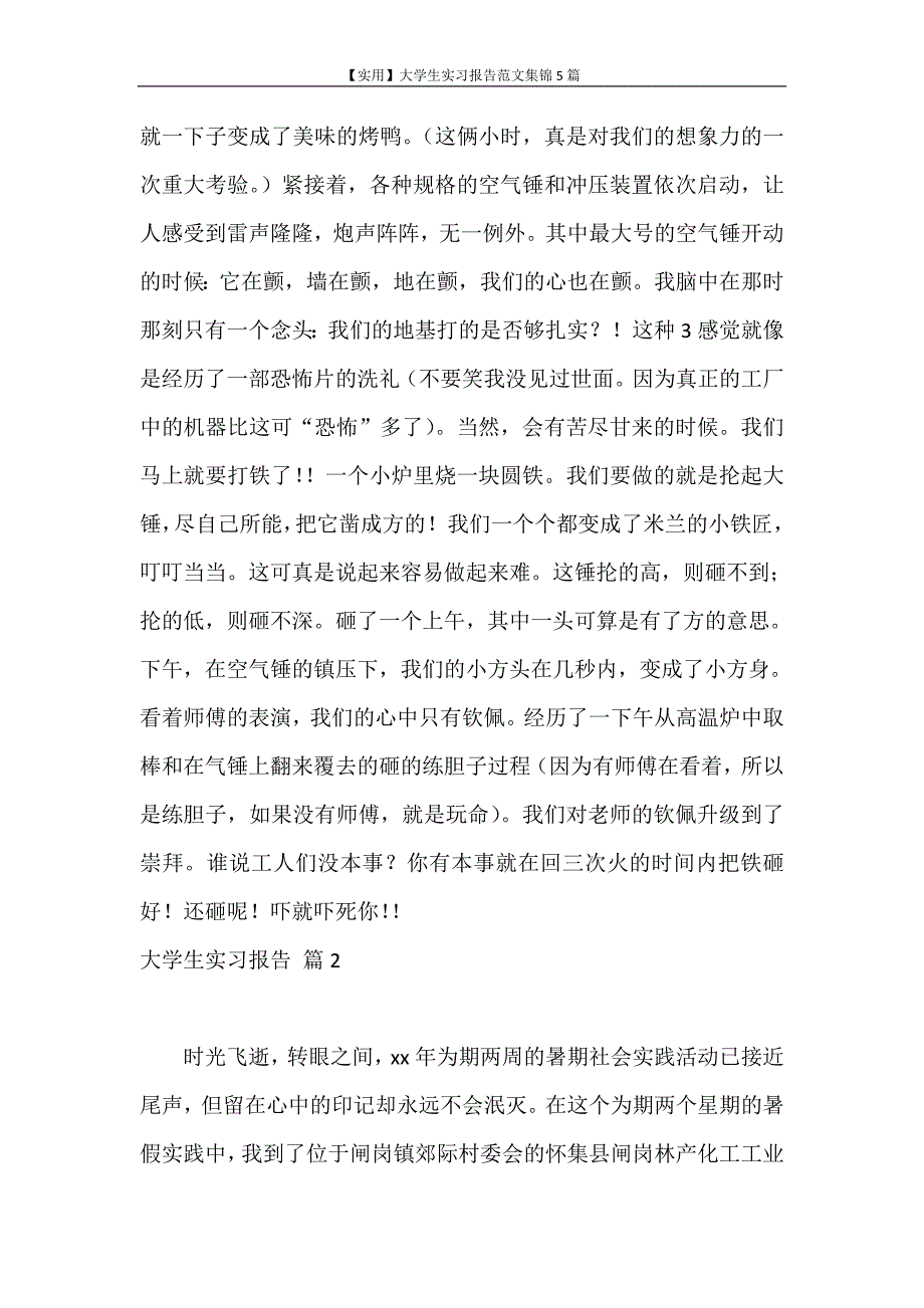 实习报告 【实用】大学生实习报告范文集锦5篇_第2页