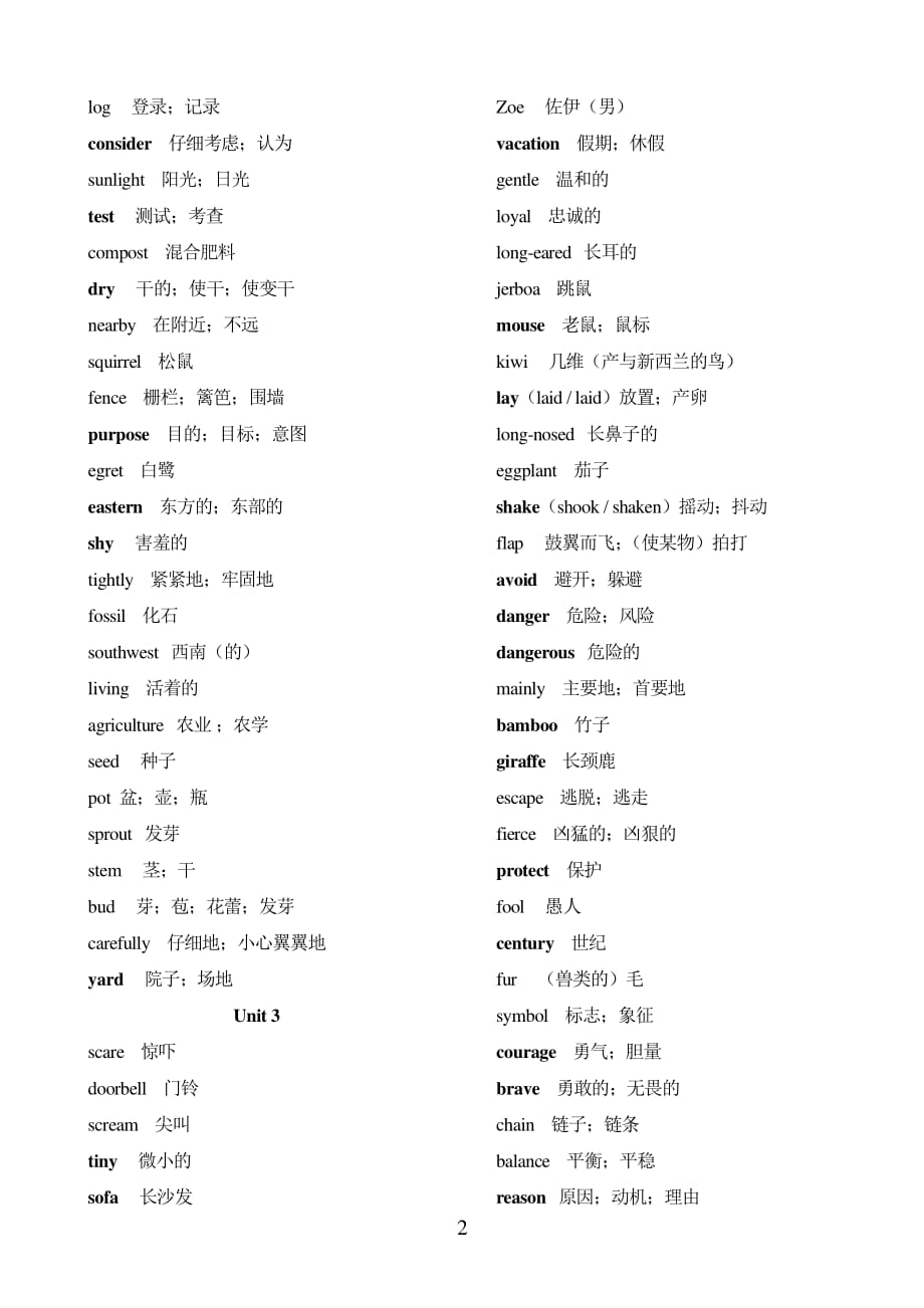 冀教版英语八年级下册单词表(新)（2020年10月整理）.pdf_第2页