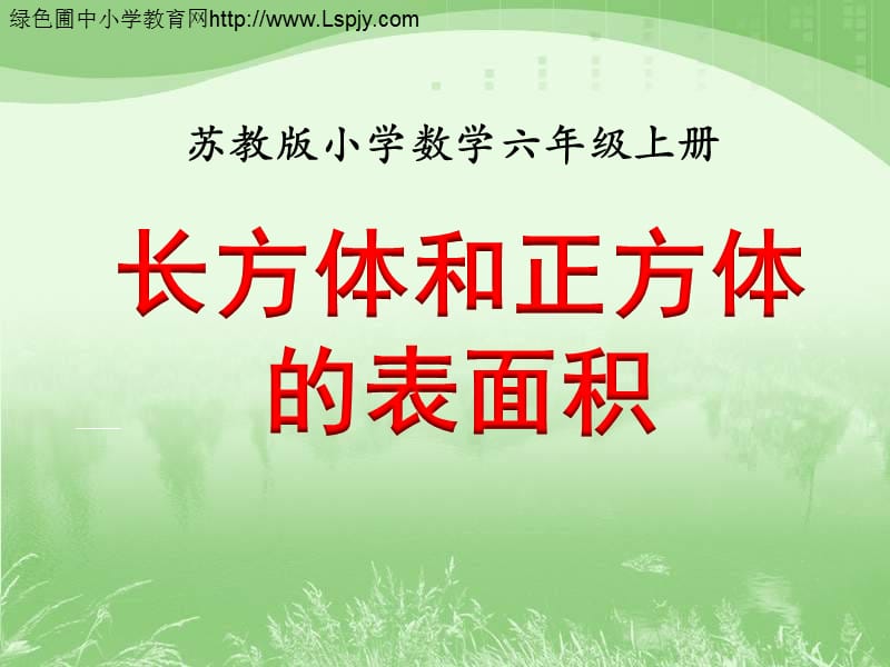 苏教版六上数学长方体和正方体的表面积（二）》教学课件_第1页