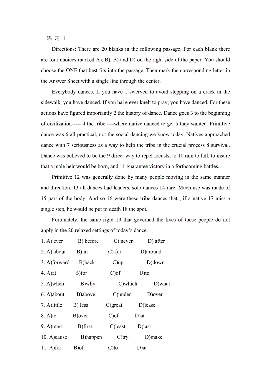 完形填空题汇总（新-修订） (2)_第1页