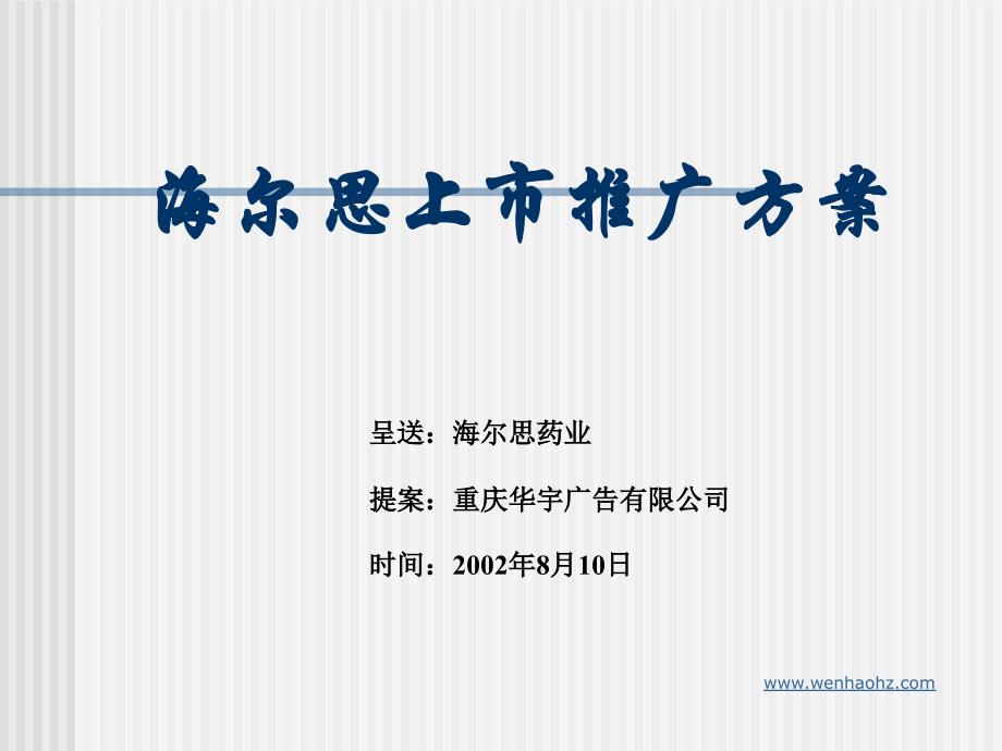 海尔思上市推广ppt课件_第1页