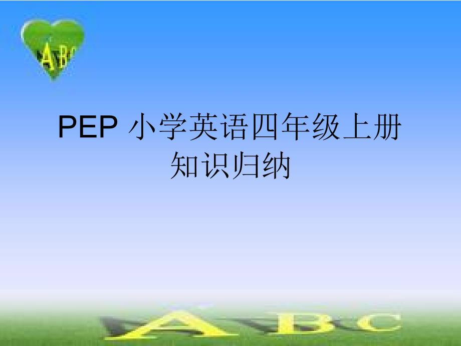 新版pep四年级上册期末复习知识归纳ppt课件_第1页