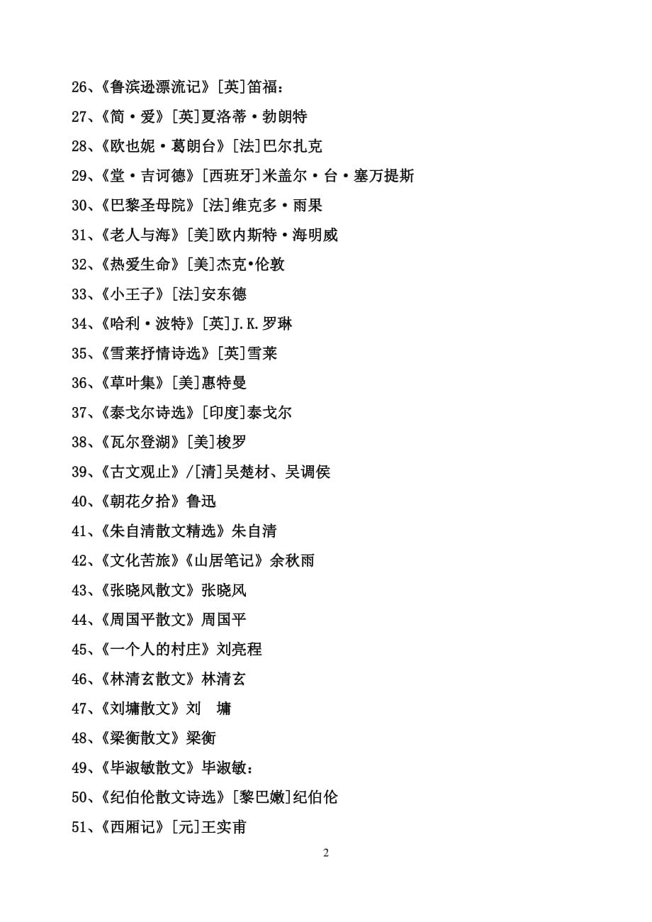 高中生语文阅读推荐书目（2020年10月整理）.pdf_第2页