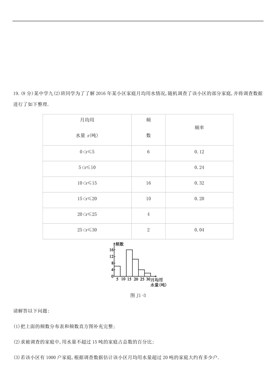 云南省中考数学总复习 基础解答组合限时练（一）_第3页