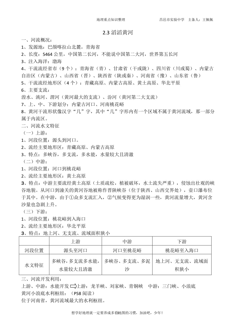 黄河重点知识整理(1)（2020年10月整理）.pdf_第1页