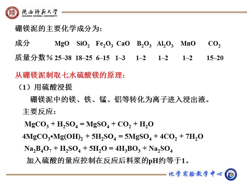 综合利用的意义2掌握从硼镁泥制取七水硫酸镁的原理和方法3练习ppt课件_第3页