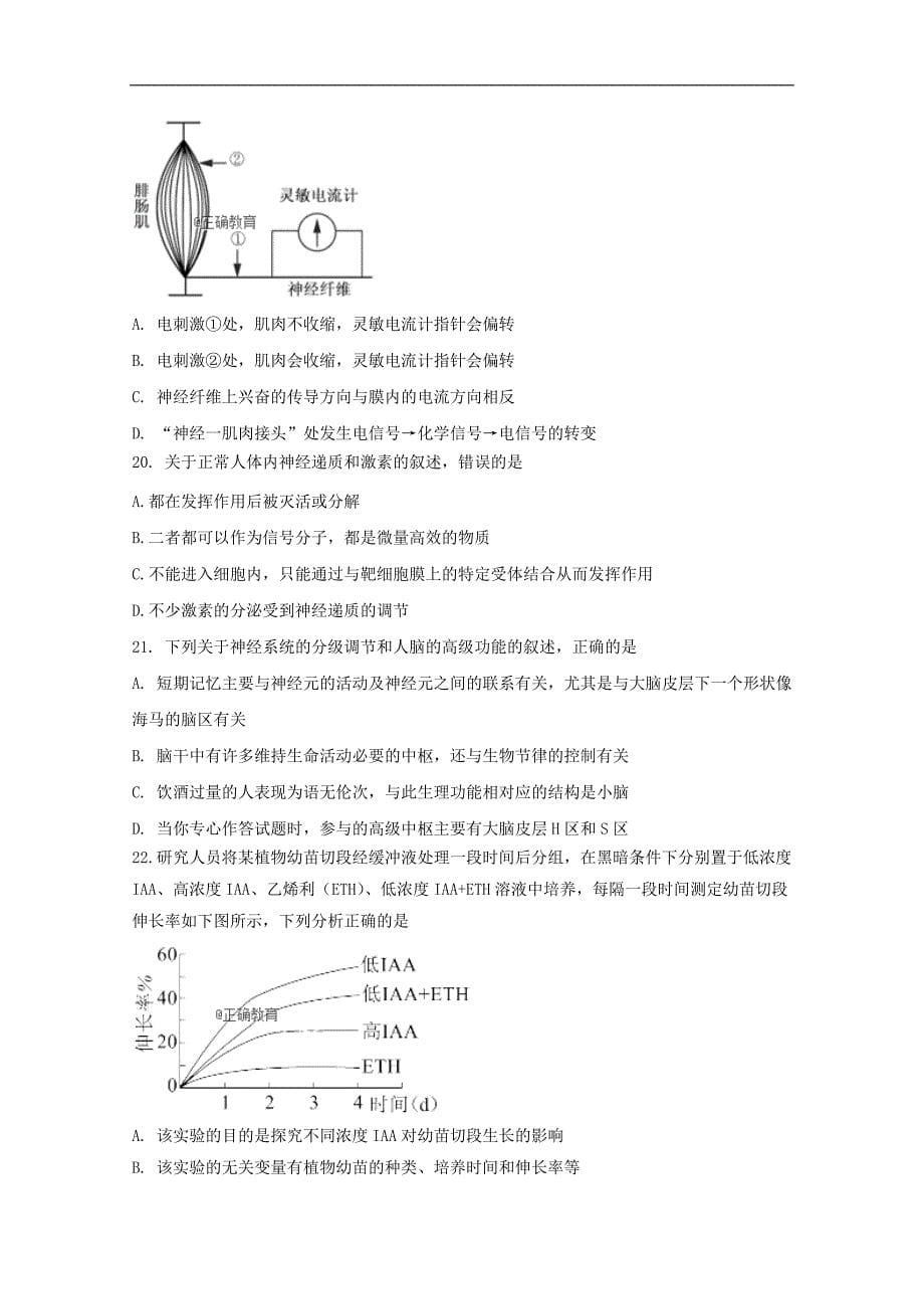 云南省保山一中高二生物下学期期末考试试题_第5页