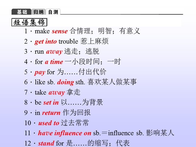 2015外研版中考英语第20讲九年级上册 Modules 7～8总复习优秀PPT课件_第5页