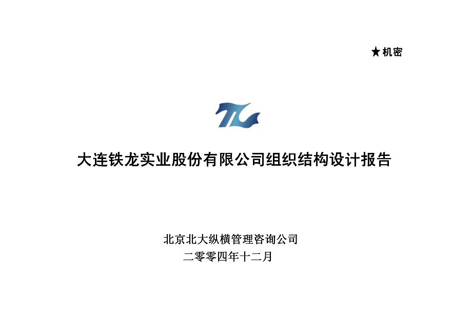 大连铁龙实业股份有限公司组织结构设计报告_第1页