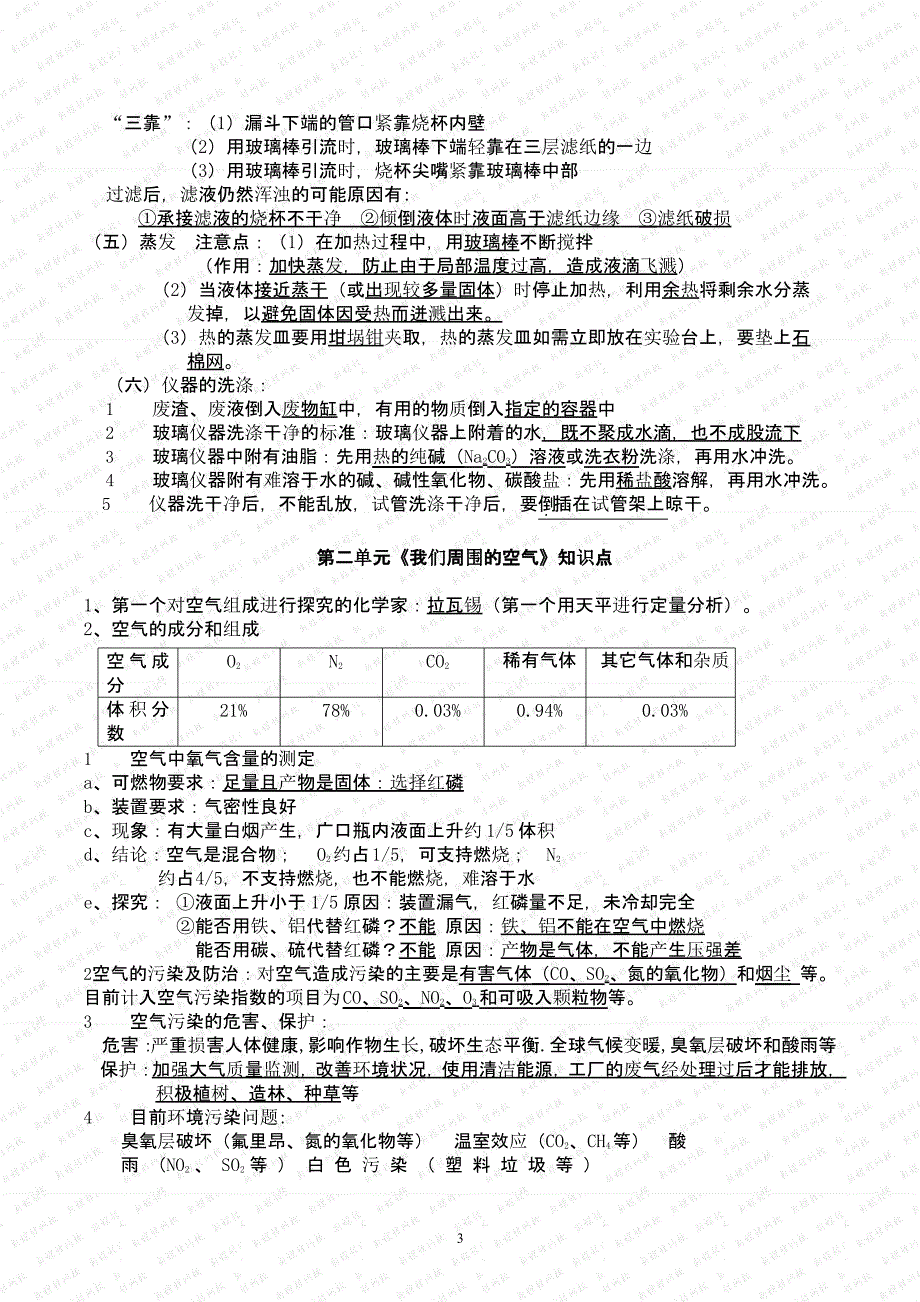 人教版初中化学知识点总结(完整版)（2020年10月整理）.pptx_第3页