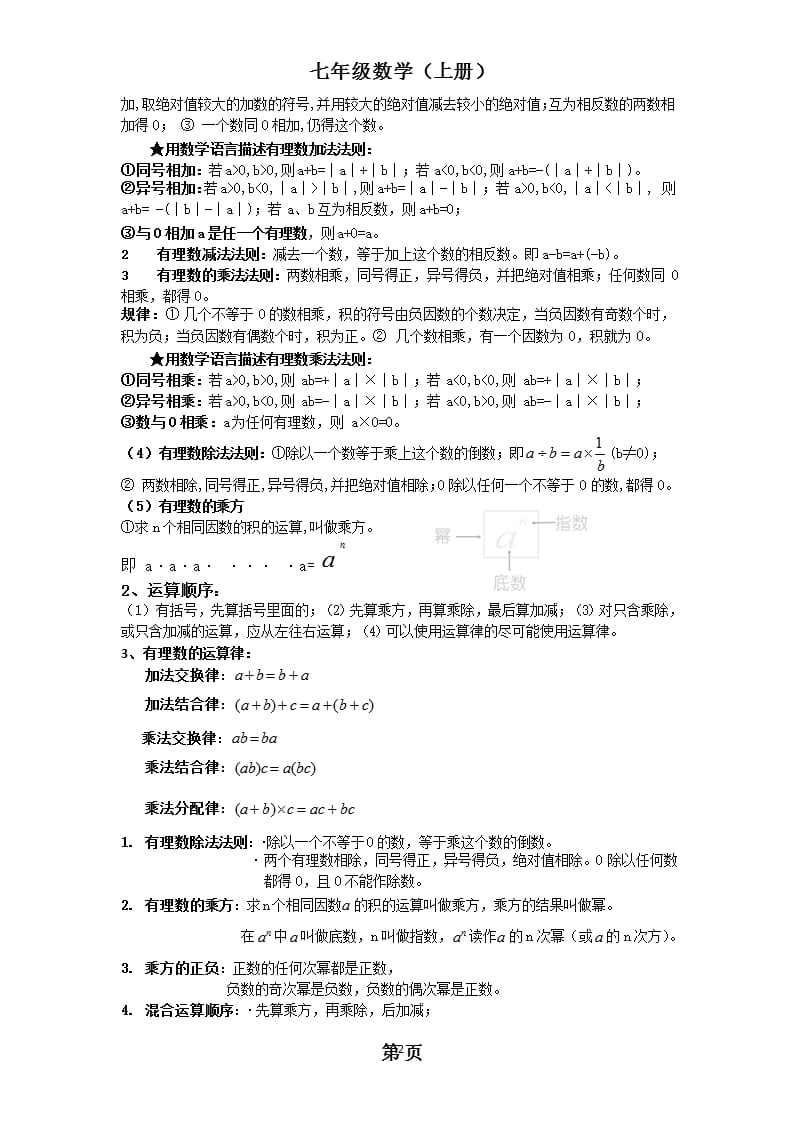 人教版七年级数学上册各章知识点总结（2020年10月整理）.pptx_第2页