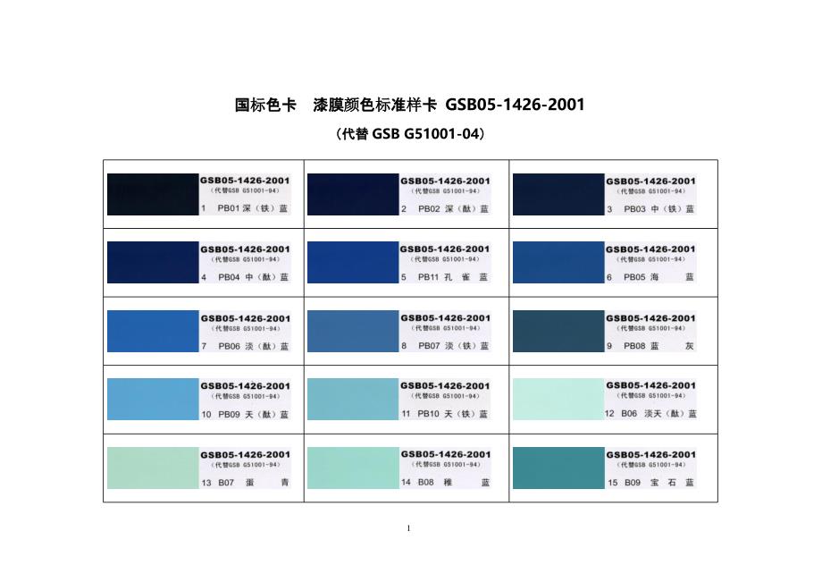 国标色卡 漆膜颜色标准样卡 GSB05（2020年10月整理）.pptx_第1页