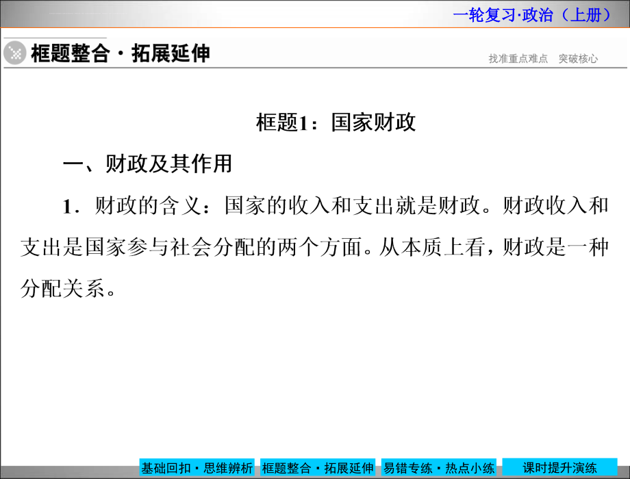 2015高考政治大一轮复习精品课件：经济生活-8 财政与税收_第3页