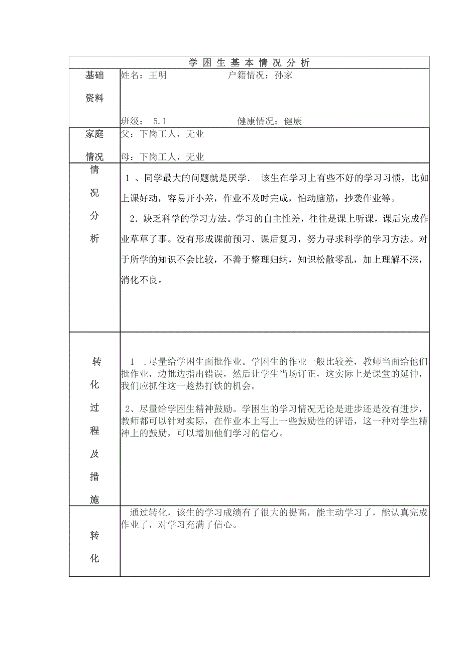 学 困 生 基 本 情 况 分 析-新修订_第1页