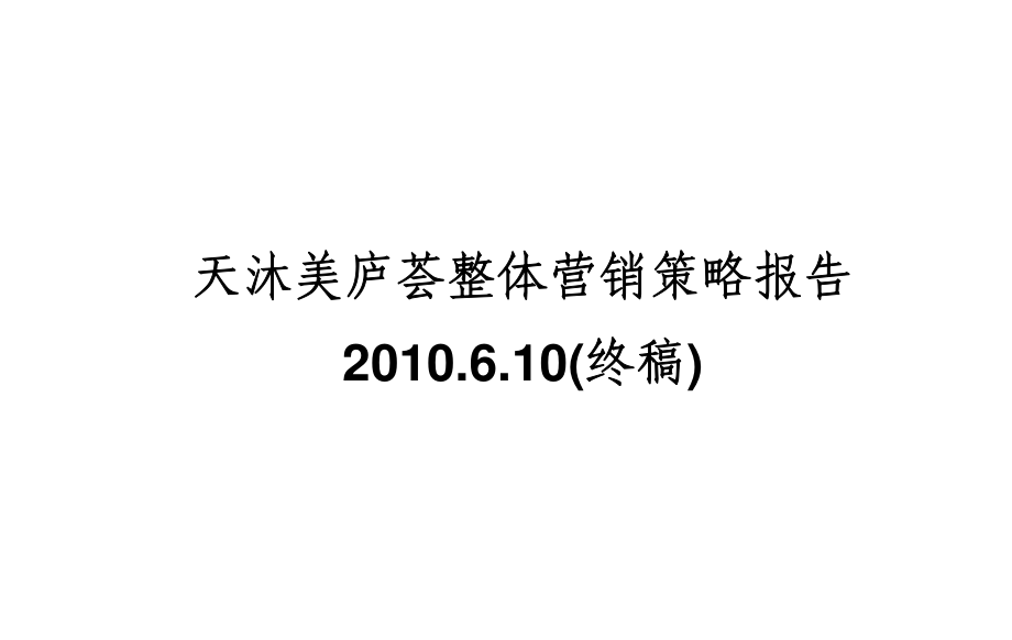 天沐美庐荟整体营销策略报告_第1页