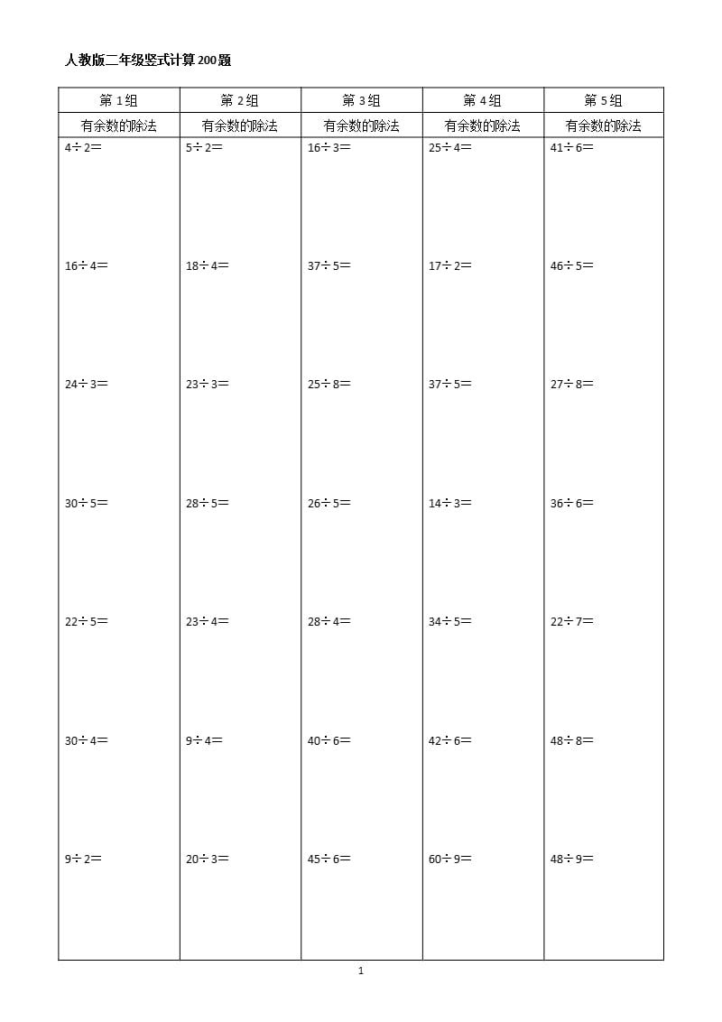 人教版二年级数学竖式计算题200道(精确排版)（2020年10月整理）.pptx_第1页