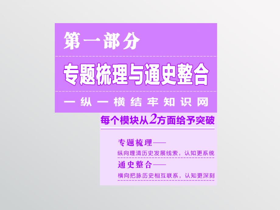 2016届高三历史二轮复习课件第一部分 模块一 第1步 专题梳理(一) 古代中国的政治制度_第1页